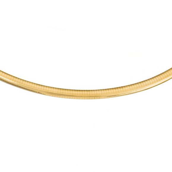 8mm 14k Yellow Gold Lightweight Domed Omega Chain Necklace, 18 Inch - Picture 1 of 5